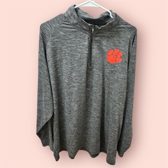 Quarter Zip Light Jacket Men Adult Size Clemson Tigers Gray Champion 2XL - Picture 1 of 9
